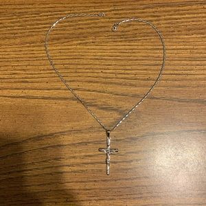 20” silver cross necklace